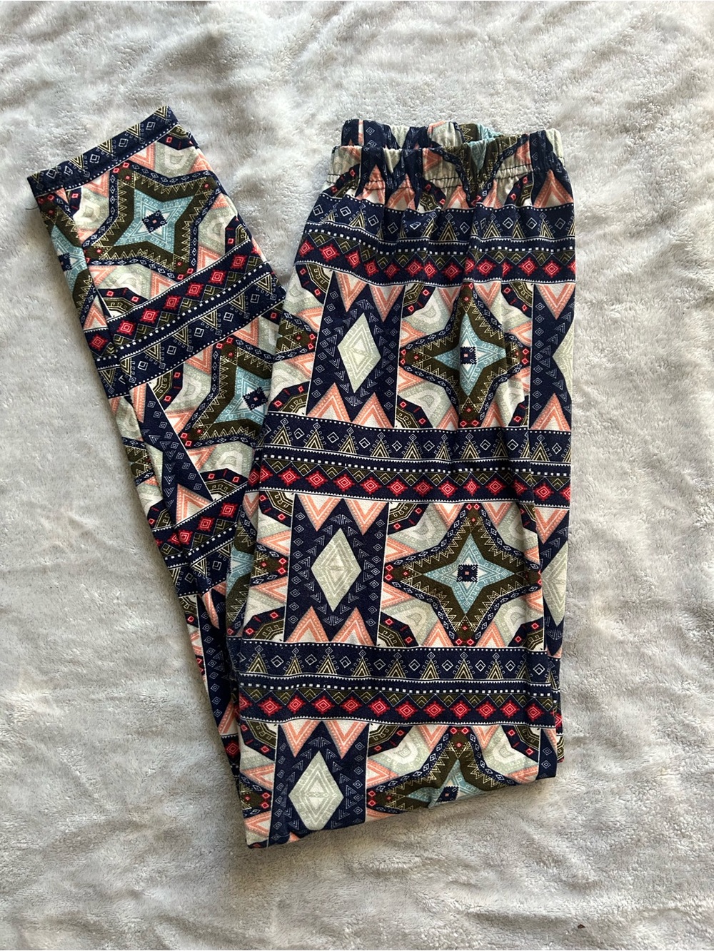 New Mix - Multi Colored Patterned Leggings- Plus Size